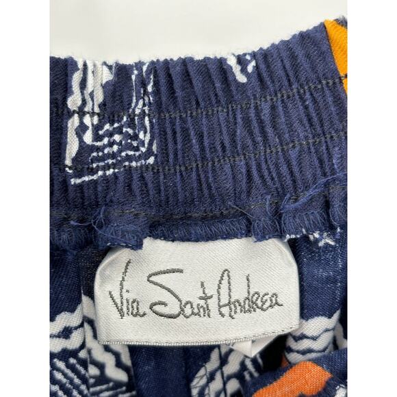 Via Sant Andrea Vintage Skirt Set Womens 12 Petite Blue Cropped Button Front Top - Picture 4 of 16